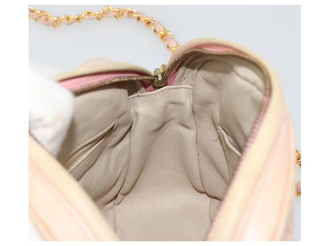 Borsa a tracolla CHANEL con catena in pelle di agnello beige Oro CC Auth 184126 D'oro - vista 20