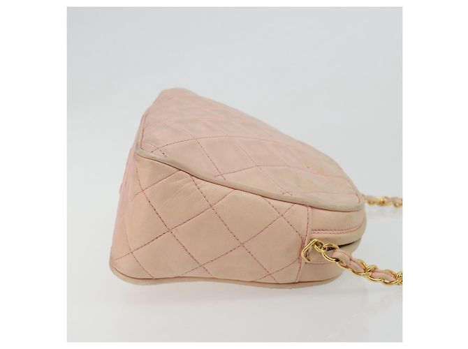 Borsa a tracolla CHANEL con catena in pelle di agnello beige Oro CC Auth 184126 D'oro - vista 3
