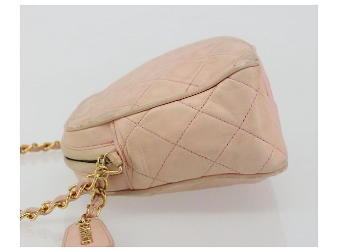 Borsa a tracolla CHANEL con catena in pelle di agnello beige Oro CC Auth 184126 D'oro - vista 4