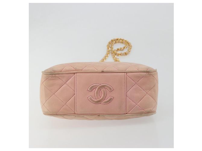 Borsa a tracolla CHANEL con catena in pelle di agnello beige Oro CC Auth 184126 D'oro - vista 5