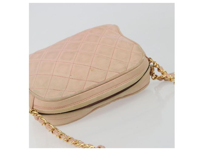 Borsa a tracolla CHANEL con catena in pelle di agnello beige Oro CC Auth 184126 D'oro - vista 6