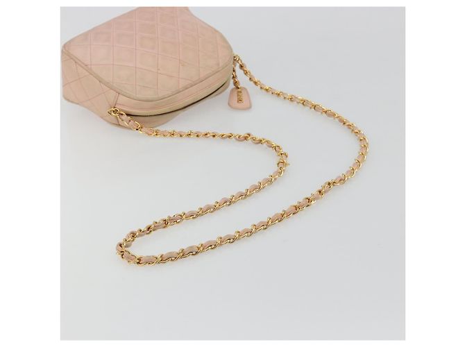 Borsa a tracolla CHANEL con catena in pelle di agnello beige Oro CC Auth 184126 D'oro - vista 7