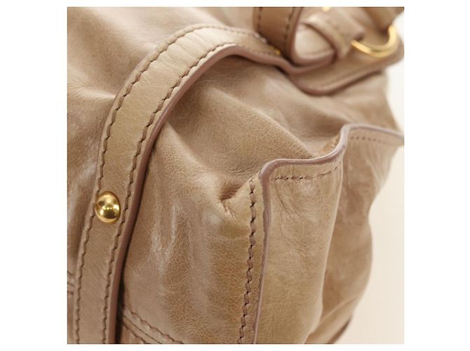Borsa a Spalla Miu Miu in Pelle Beige Oro Auth yk20471SAM D'oro - vista 14