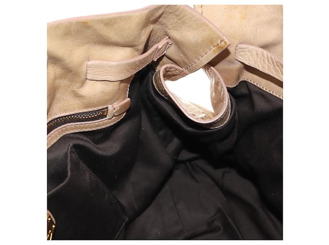 Borsa a Spalla Miu Miu in Pelle Beige Oro Auth yk20471SAM D'oro - vista 20