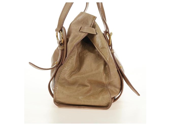 Borsa a Spalla Miu Miu in Pelle Beige Oro Auth yk20471SAM D'oro - vista 3