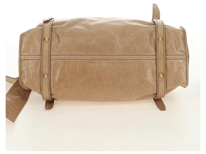 Borsa a Spalla Miu Miu in Pelle Beige Oro Auth yk20471SAM D'oro - vista 5