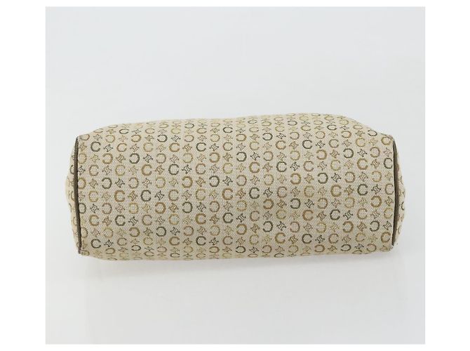 Céline Borsa CELINE C Macadam in tela e pelle beige argento Auth 183014 - vista 5