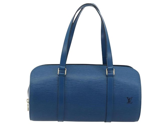 Borsa LOUIS VUITTON Epi Soufflot Blu M52225 LV Auth 182665A - vista 13