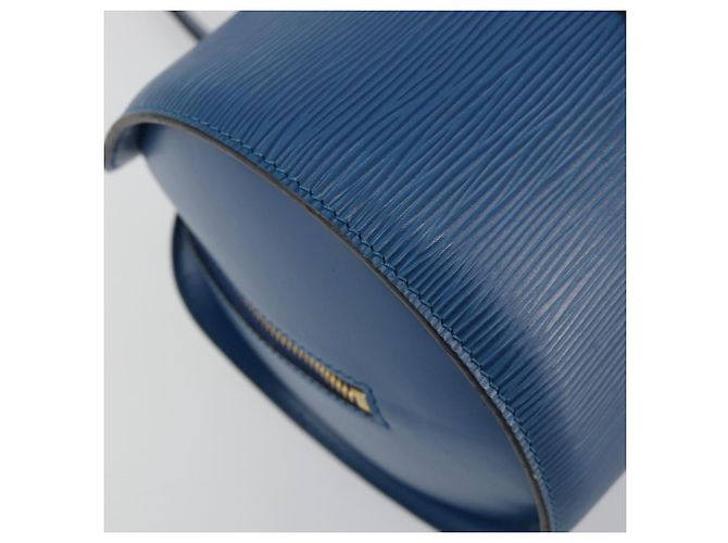 Borsa LOUIS VUITTON Epi Soufflot Blu M52225 LV Auth 182665A - vista 16