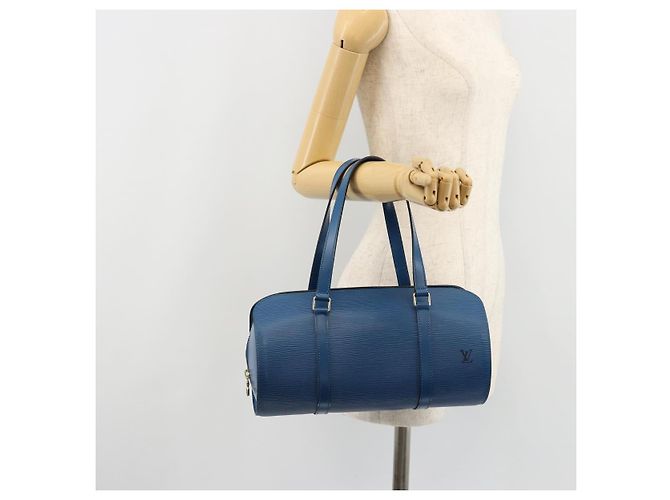 Borsa LOUIS VUITTON Epi Soufflot Blu M52225 LV Auth 182665A - vista 22