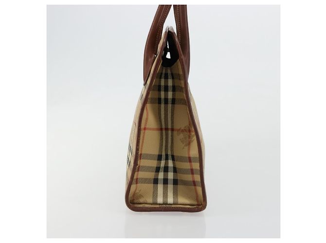 Borsa Burberry Nova Check in PVC Beige Oro Auth 182610A D'oro - vista 4