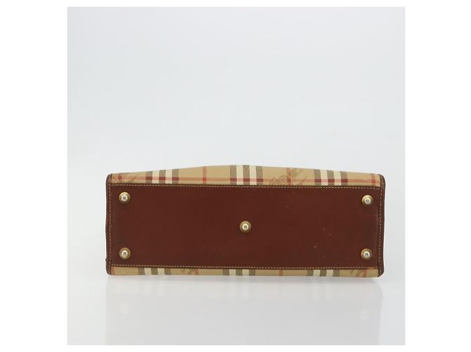 Borsa Burberry Nova Check in PVC Beige Oro Auth 182610A D'oro - vista 5