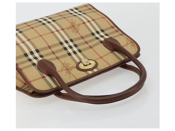 Borsa Burberry Nova Check in PVC Beige Oro Auth 182610A D'oro - vista 6