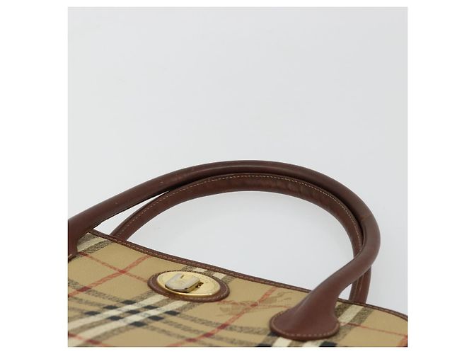 Borsa Burberry Nova Check in PVC Beige Oro Auth 182610A D'oro - vista 8