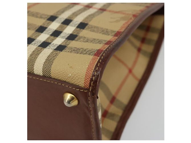 Borsa Burberry Nova Check in PVC Beige Oro Auth 182610A D'oro - vista 9
