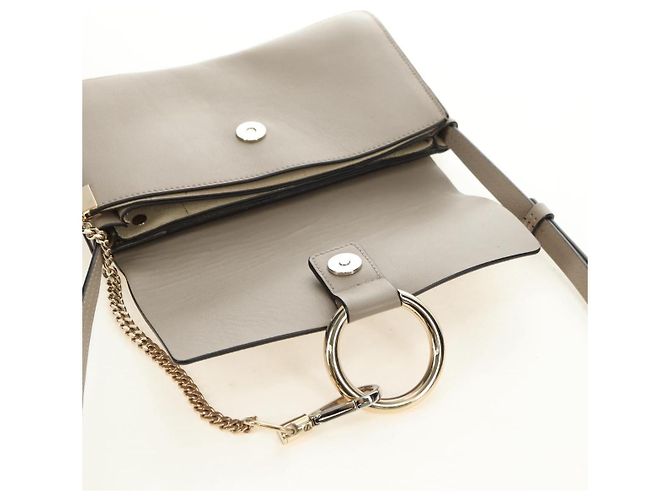 Chloé Borsa a tracolla Chloe Fay in scamosciato beige e oro Auth gh2099 D'oro - vista 10