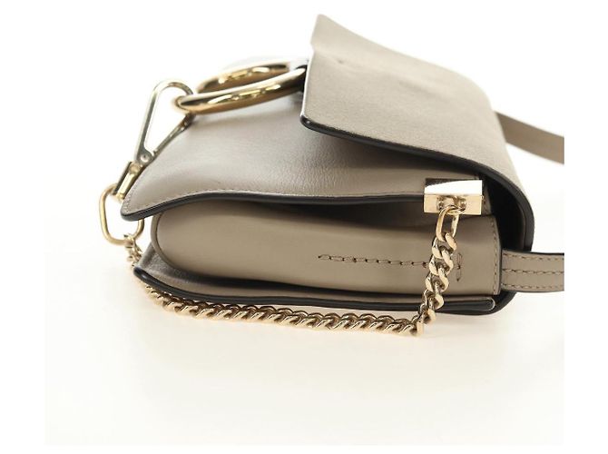 Chloé Borsa a tracolla Chloe Fay in scamosciato beige e oro Auth gh2099 D'oro - vista 4