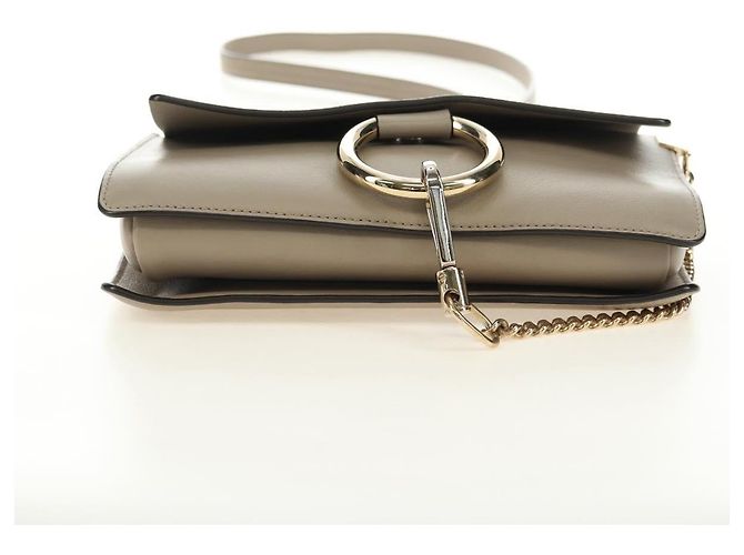 Chloé Borsa a tracolla Chloe Fay in scamosciato beige e oro Auth gh2099 D'oro - vista 5