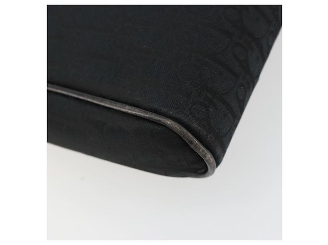 Borsa a Spalla Christian Dior Trotter Canvas Nero Oro Auth 183642 D'oro - vista 16