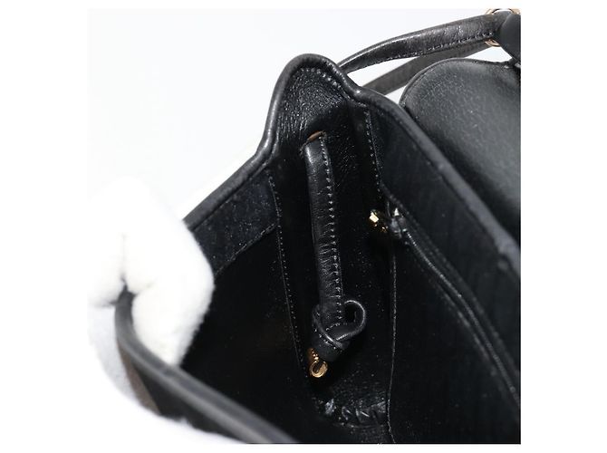 Borsa a Spalla Christian Dior Trotter Canvas Nero Oro Auth 183642 D'oro - vista 20