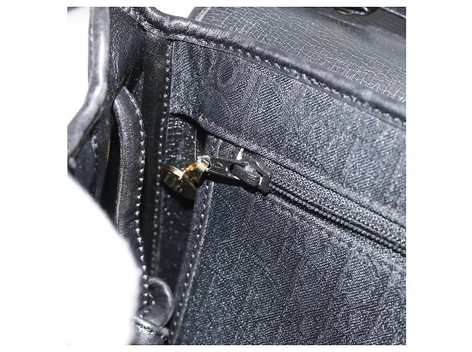 Borsa a Spalla Christian Dior Trotter Canvas Nero Oro Auth 183642 D'oro - vista 21