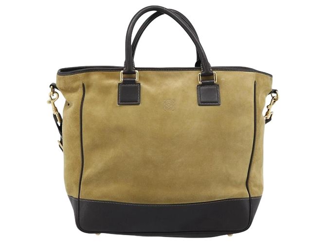 Borsa LOEWE Anagram in scamosciato 2way Beige Gold Autentica 183333 - vista 13