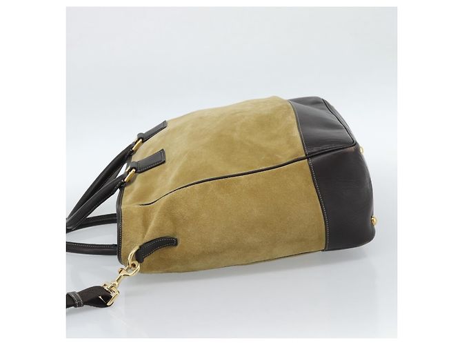 Borsa LOEWE Anagram in scamosciato 2way Beige Gold Autentica 183333 - vista 3