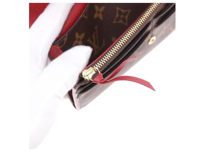 LOUIS VUITTON Monogram Portefeuille Emilie Long Wallet Red M60136 LV Auth 184234 Rosso Monogramma - vista 10