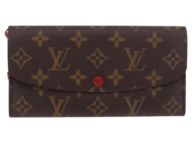 LOUIS VUITTON Monogram Portefeuille Emilie Long Wallet Red M60136 LV Auth 184234 Rosso Monogramma - vista 13