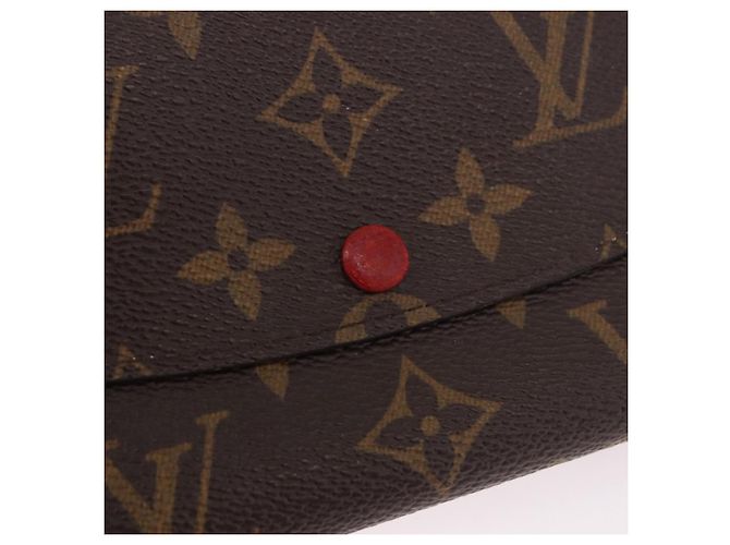LOUIS VUITTON Monogram Portefeuille Emilie Long Wallet Red M60136 LV Auth 184234 Rosso Monogramma - vista 17