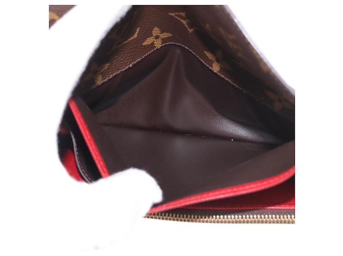 LOUIS VUITTON Monogram Portefeuille Emilie Long Wallet Red M60136 LV Auth 184234 Rosso Monogramma - vista 20