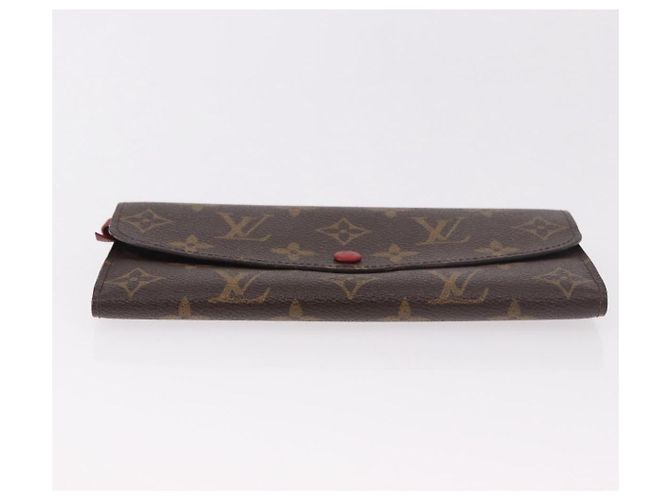 LOUIS VUITTON Monogram Portefeuille Emilie Long Wallet Red M60136 LV Auth 184234 Rosso Monogramma - vista 6