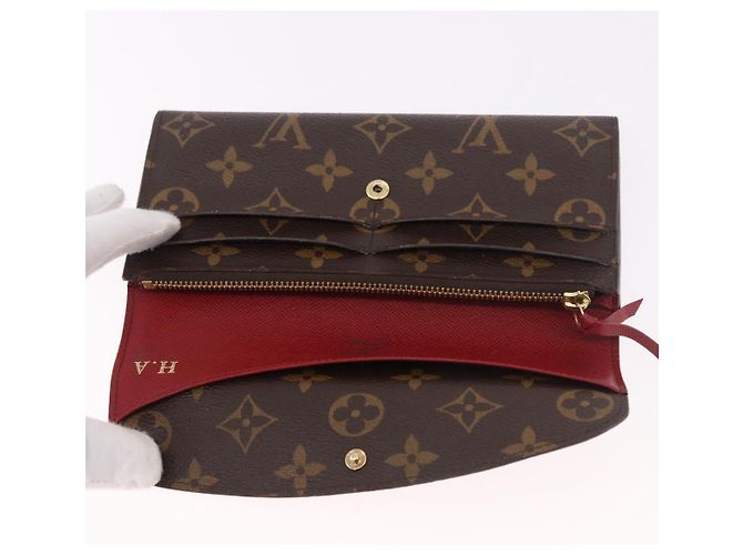 LOUIS VUITTON Monogram Portefeuille Emilie Long Wallet Red M60136 LV Auth 184234 Rosso Monogramma - vista 8