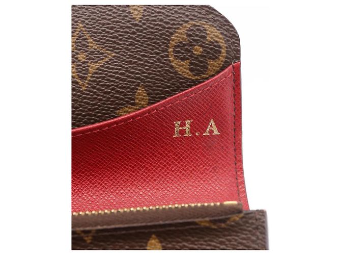 LOUIS VUITTON Monogram Portefeuille Emilie Long Wallet Red M60136 LV Auth 184234 Rosso Monogramma - vista 9