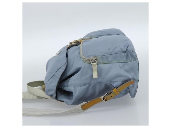PRADA Rucksack Nylon Hellblau Silber Auth 182131 - Ansicht 3