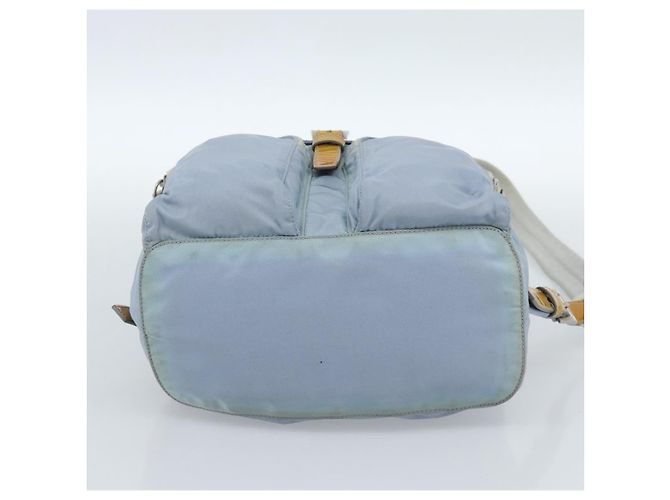 PRADA Rucksack Nylon Hellblau Silber Auth 182131 - Ansicht 5