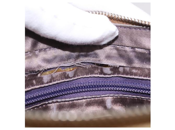 PRADA Schultertasche Canvas Beige Silber Auth 183714 - Ansicht 10