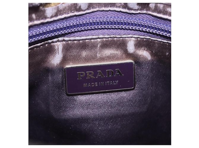 PRADA Schultertasche Canvas Beige Silber Auth 183714 - Ansicht 19