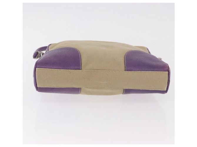 PRADA Schultertasche Canvas Beige Silber Auth 183714 - Ansicht 5