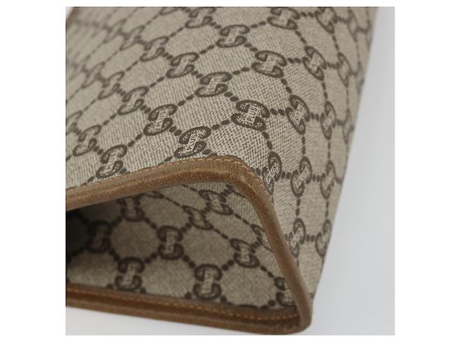 Clutch GUCCI GG Plus Supreme PVC Beige Oro Auth 184487 D'oro - vista 16