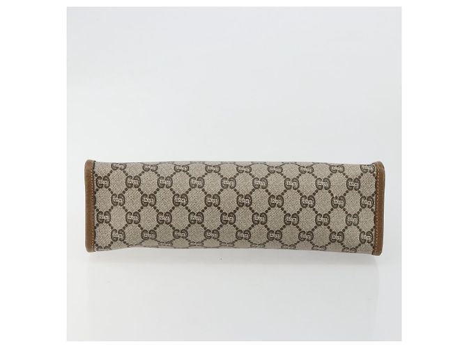 Clutch GUCCI GG Plus Supreme PVC Beige Oro Auth 184487 D'oro - vista 6