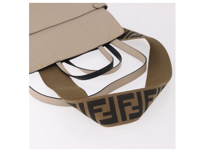 Bolsa Tote FENDI Flip de couro 3way Navy Gold Auth bs35380A Dourado Azul marinho - vista 9