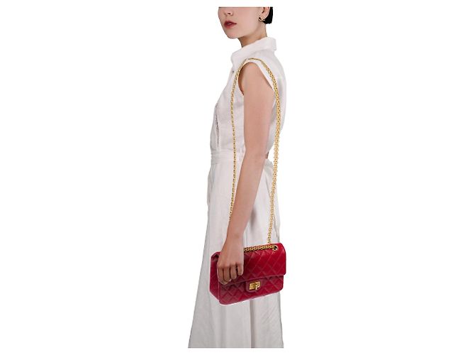 Mademoiselle Borsa CHANEL 2.55 in Pelle Rossa - 103635 Rosso - vista 13