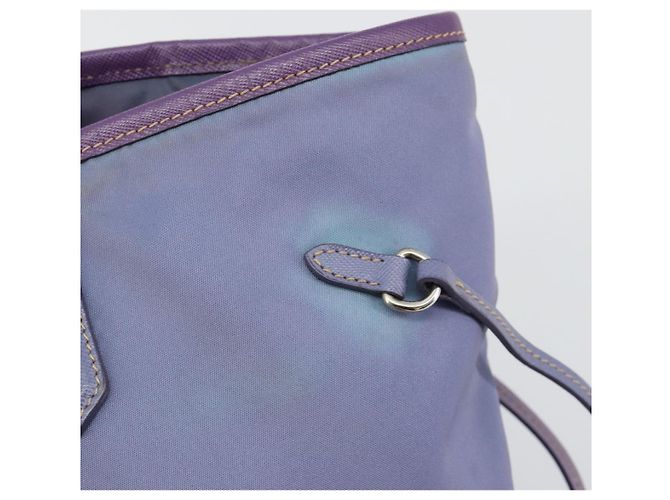 Borsa Tote PRADA in nylon viola argento Auth 183451 Porpora - vista 18