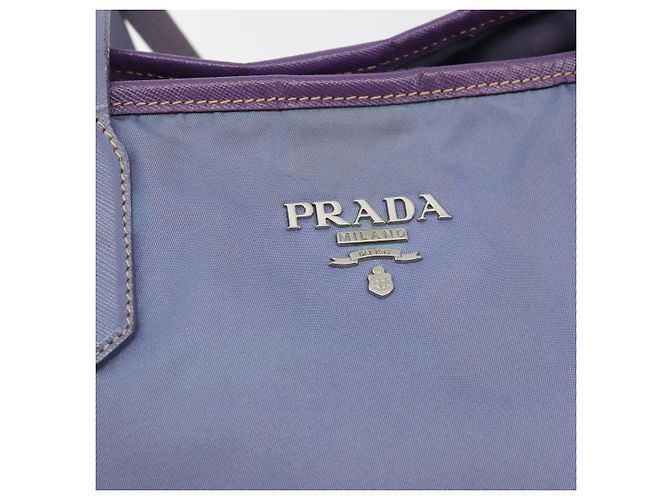 Borsa Tote PRADA in nylon viola argento Auth 183451 Porpora - vista 19