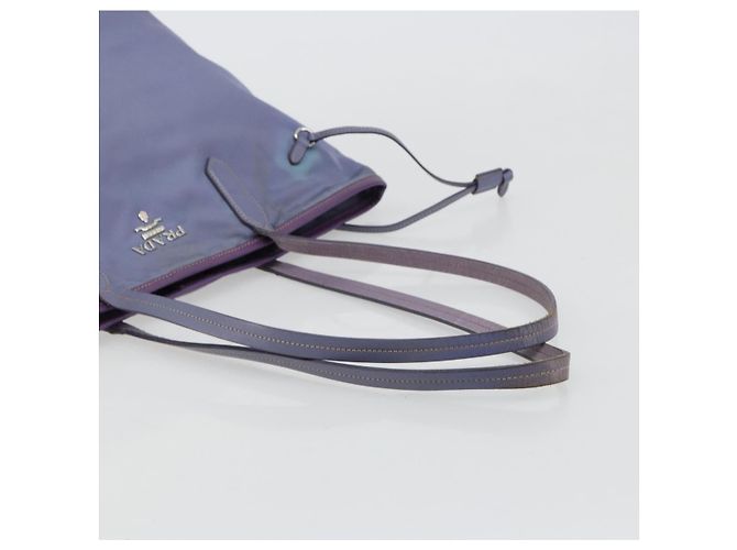 Borsa Tote PRADA in nylon viola argento Auth 183451 Porpora - vista 7