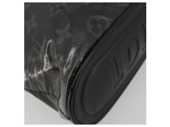 LOUIS VUITTON Monogram Eclipse Glaze Pochette Cosmos Black M63373 Auth 182580 Nero - vista 14
