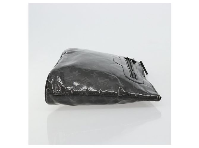 LOUIS VUITTON Monogram Eclipse Glaze Pochette Cosmos Black M63373 Auth 182580 Nero - vista 3