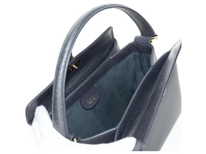 Borsa a mano GUCCI Bamboo in pelle 2way Grigio Oro 000 926 0175 Auth am11676V - vista 23