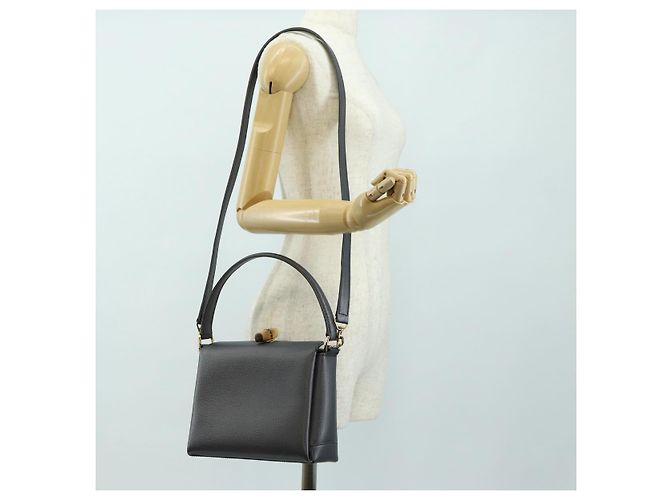 Borsa a mano GUCCI Bamboo in pelle 2way Grigio Oro 000 926 0175 Auth am11676V - vista 30